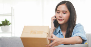 frustrated customer returning an online order