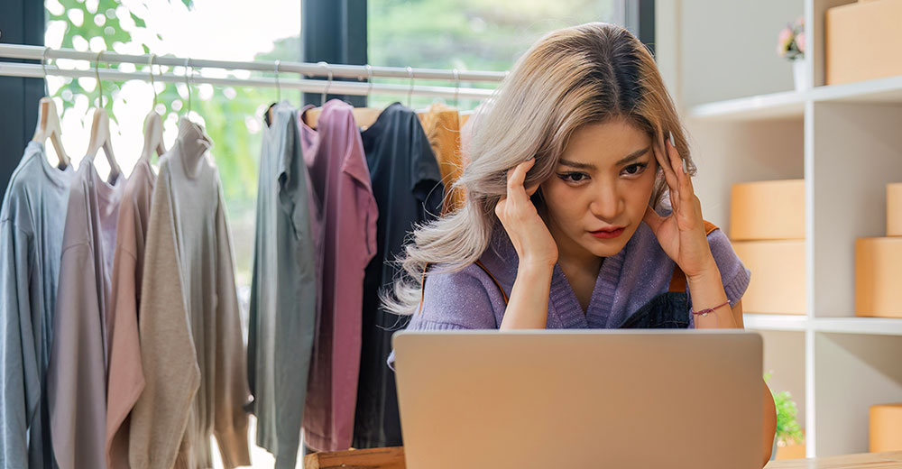 e-commerce retail merchant worried about sales