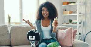 social media influencer selling products on live stream